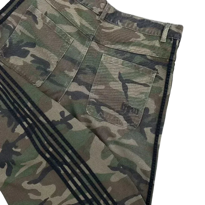 'STRIPE CAMO' BAGGY JEANS