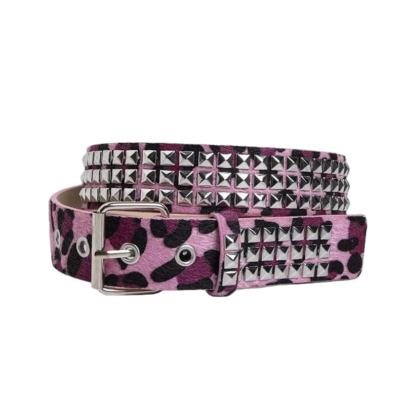 'FUR STUDDED' BELT