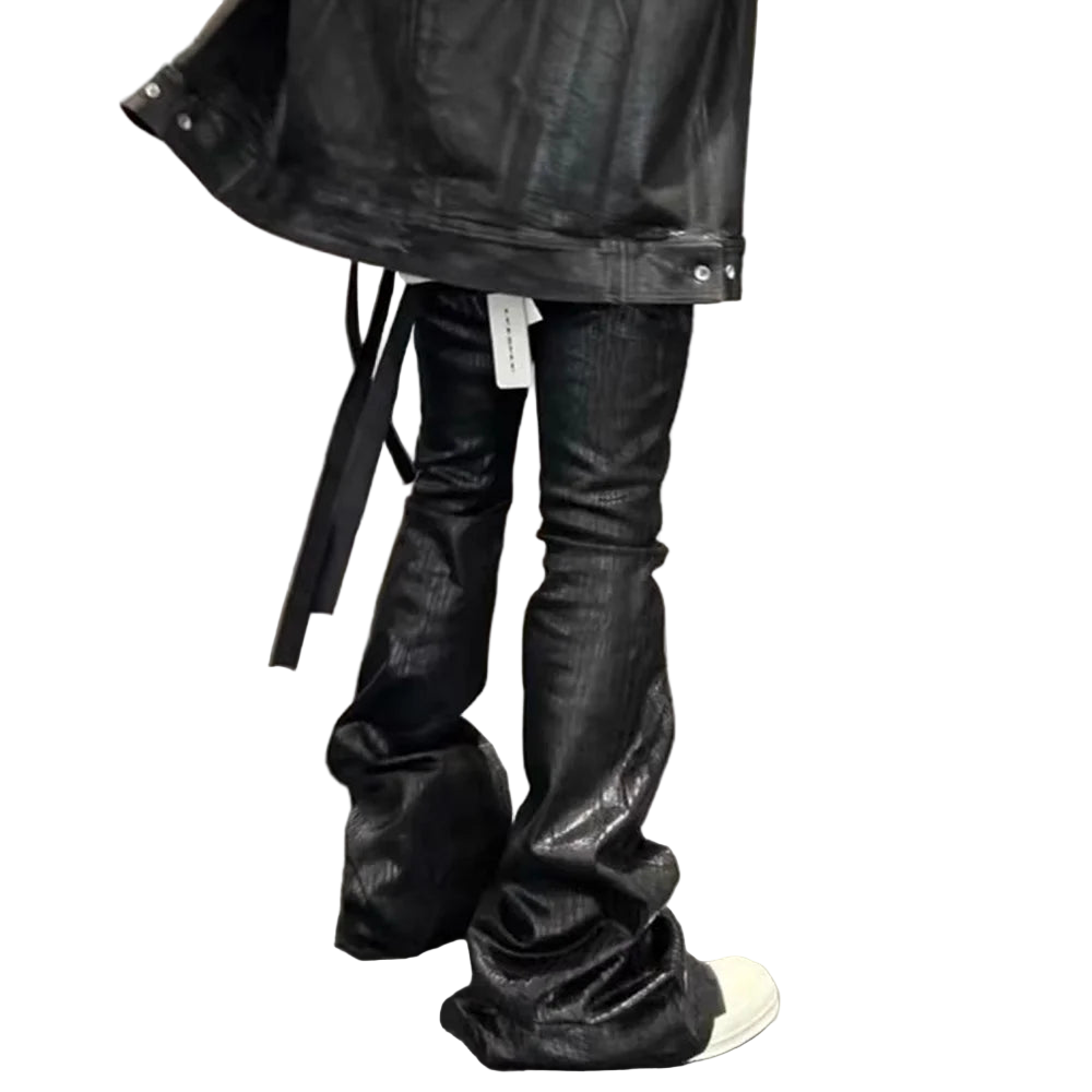 "RICKI" FLARED WAXED DENIM