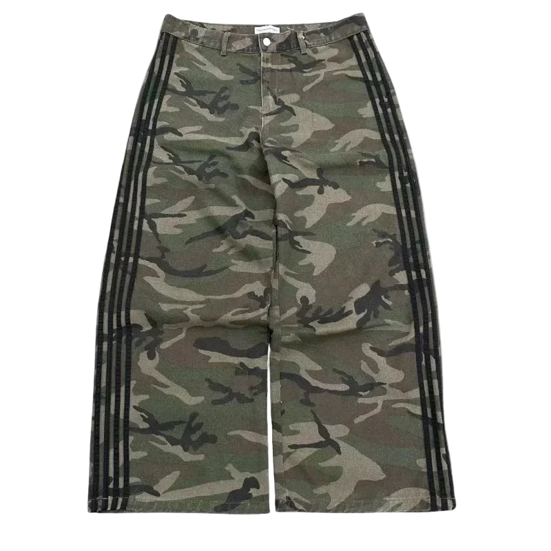 'STRIPE CAMO' BAGGY JEANS